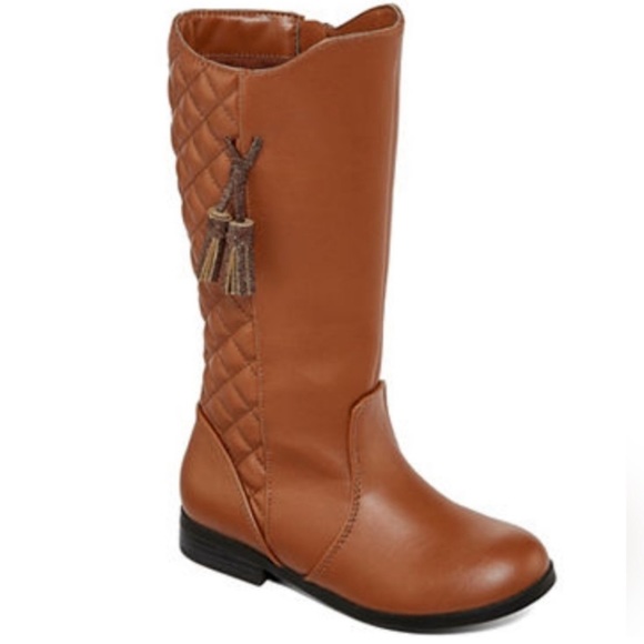 Arizona Jean Co. Ginger Cognac Quilted BOOTS Size: 13 M Juniors - Picture 1 of 10